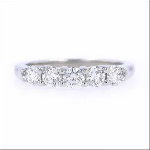 5 Diamond Shared Prong Band Platinum 0.83cttw