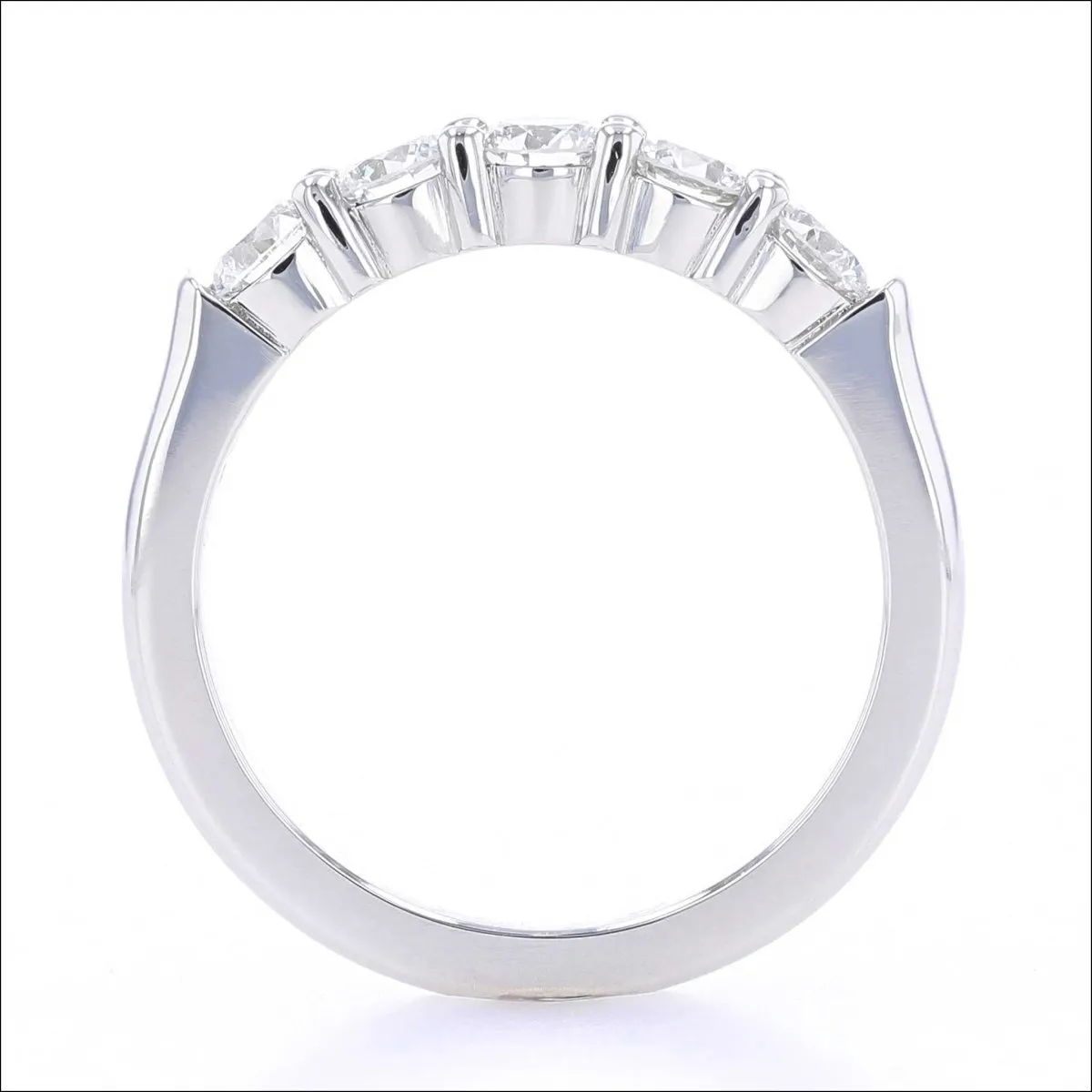 5 Diamond Shared Prong Band Platinum 0.83cttw