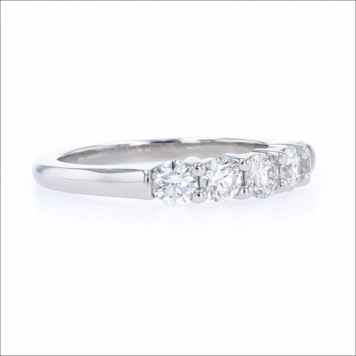 5 Diamond Shared Prong Band Platinum 0.83cttw