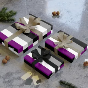 Asexual Pride Gift Wrapping Paper Roll – Black, White & Purple