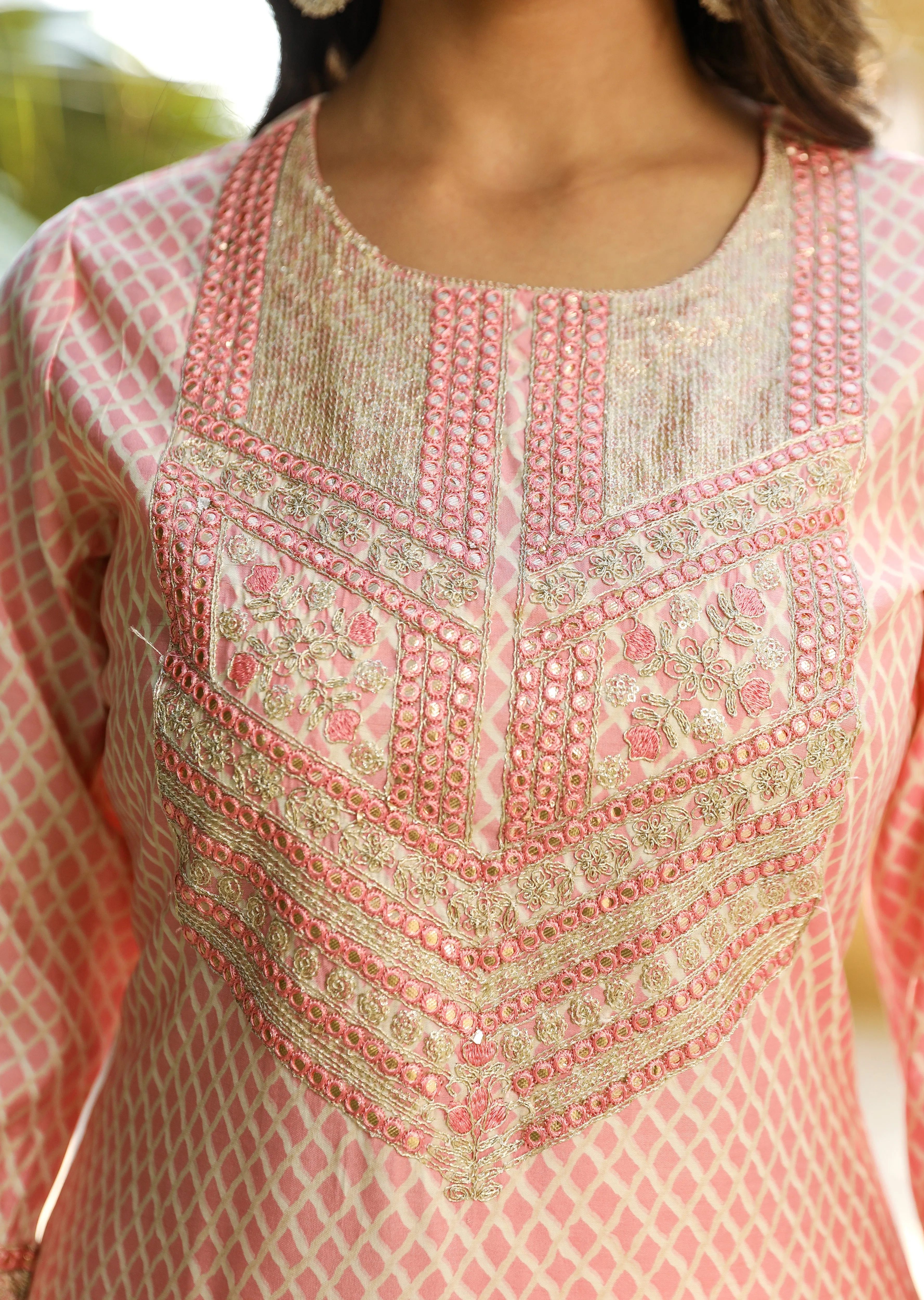 Baby Pink Color Chanderi Straight Women's Kurta Trouser and Dupatta Set