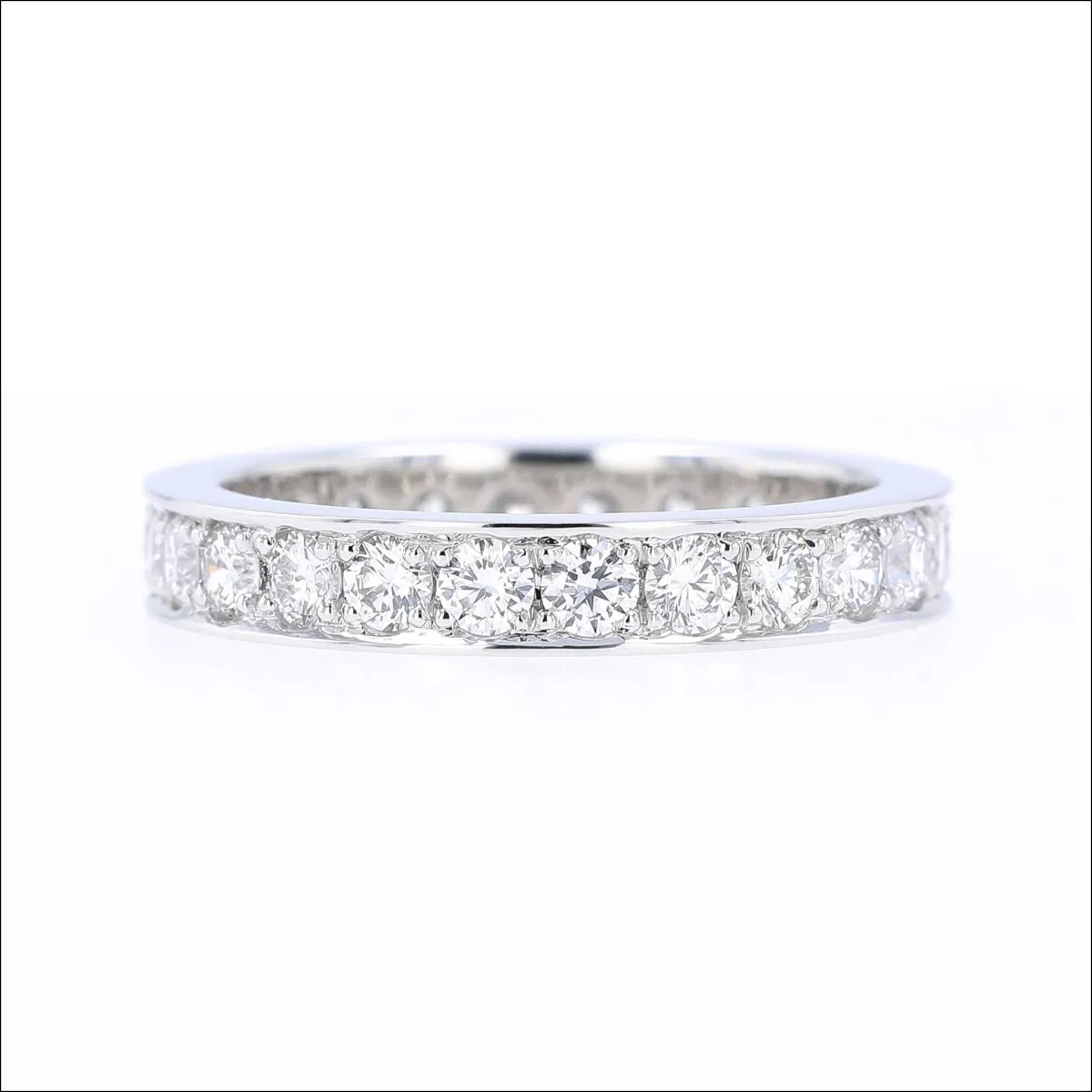 Bead Set Bright Cut Diamond 1.51cttw Eternity Band Platinum