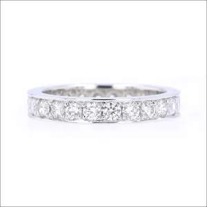 Bead Set Bright Cut Diamond 1.51cttw Eternity Band Platinum