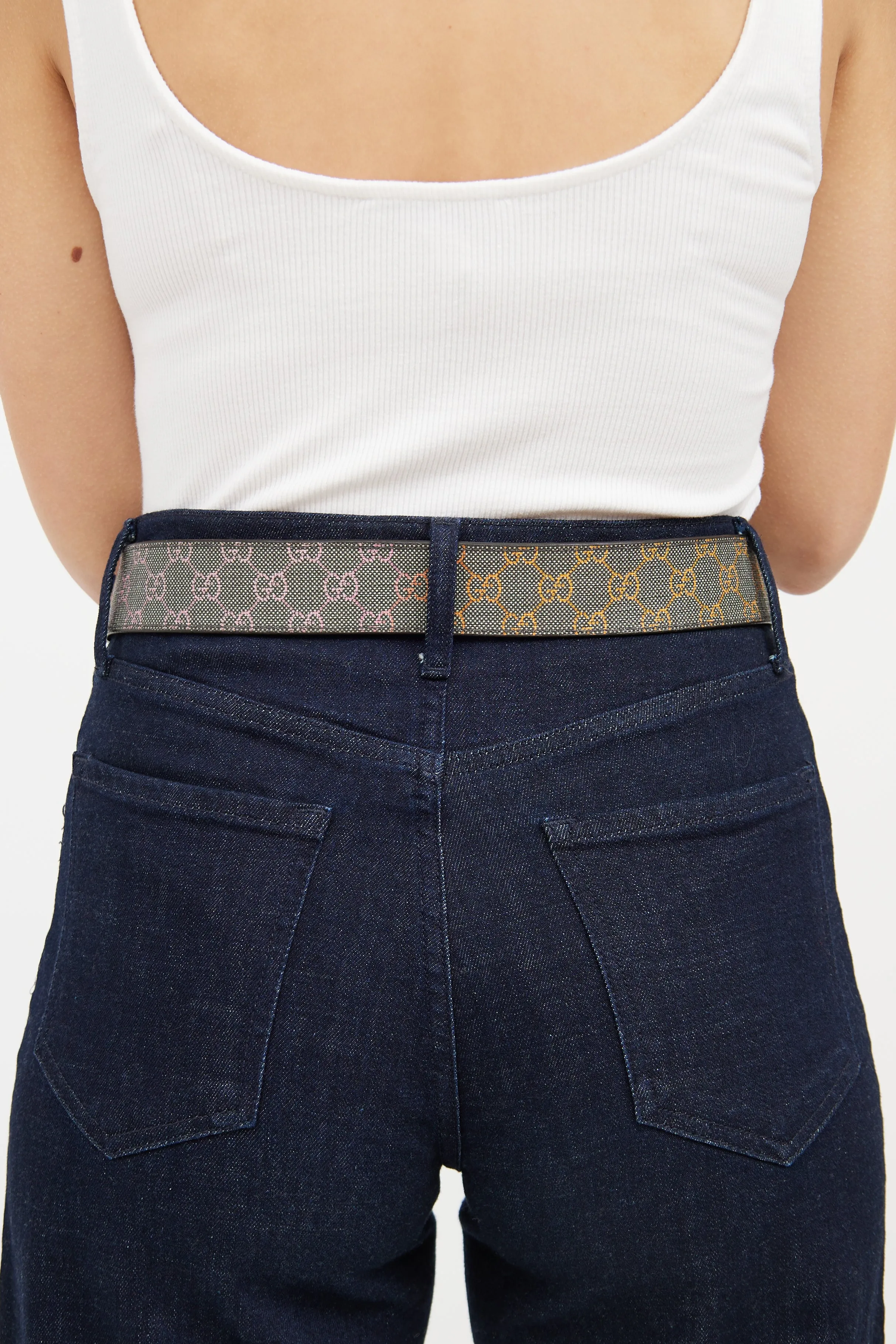 Beige & Multi Gradient Guccisma Belt