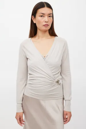 Beige Wool Hardware Tank & Cardigan Set