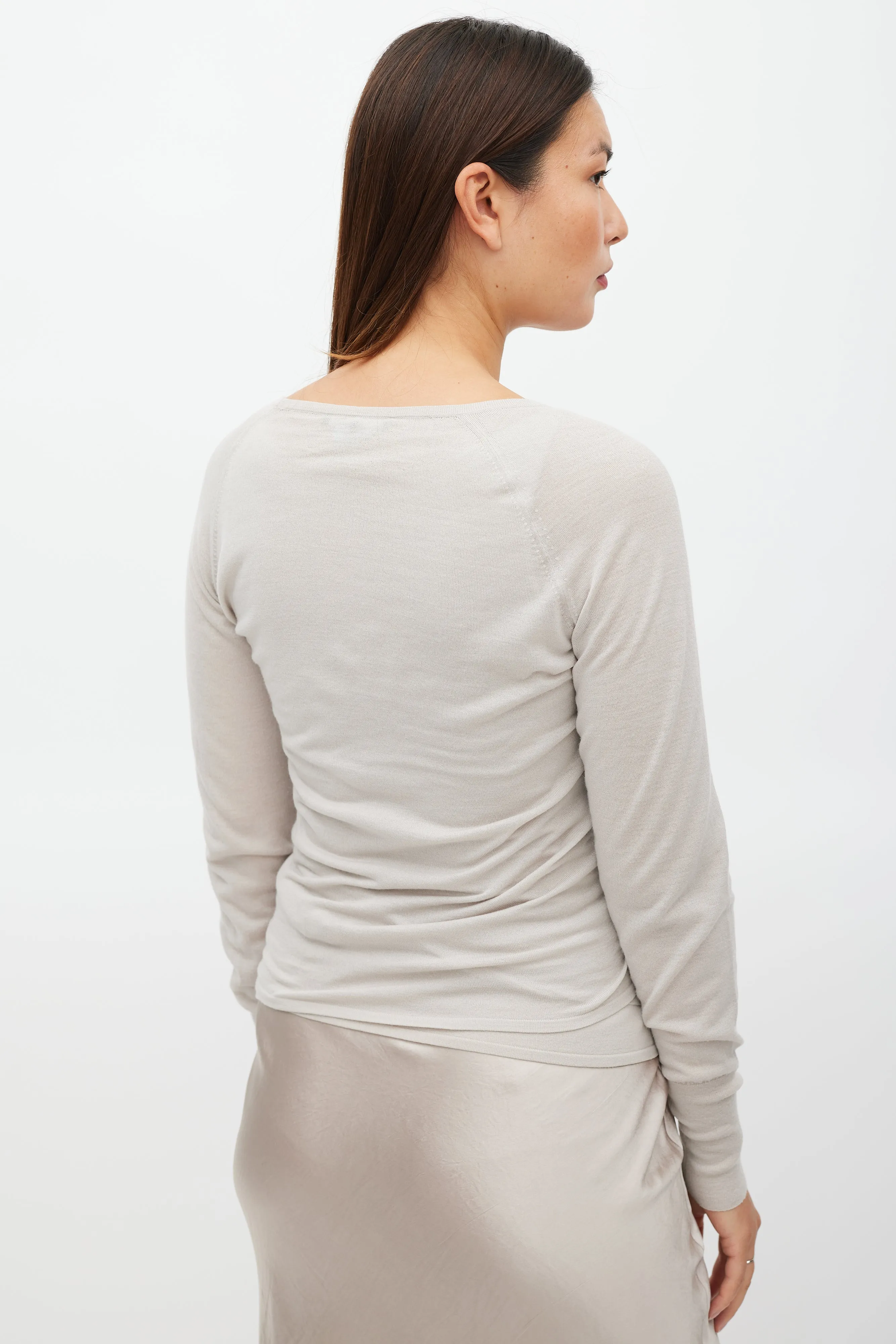 Beige Wool Hardware Tank & Cardigan Set