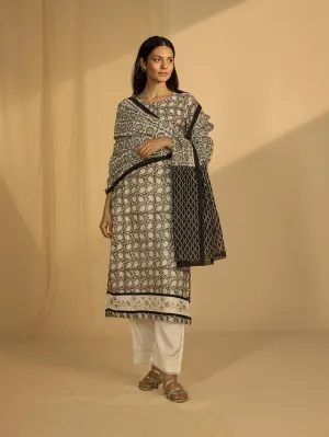 Black Gold-Emb Chanderi Dupatta