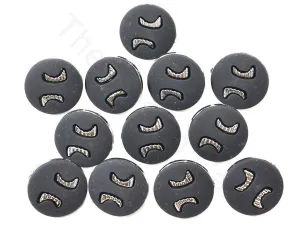 Black Plain Matte Acrylic Coat Buttons
