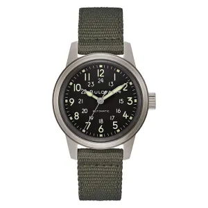 Bulova Mens Military VWI Special Edition Hack Field Automatic Stainless Steel Watch - 96A259