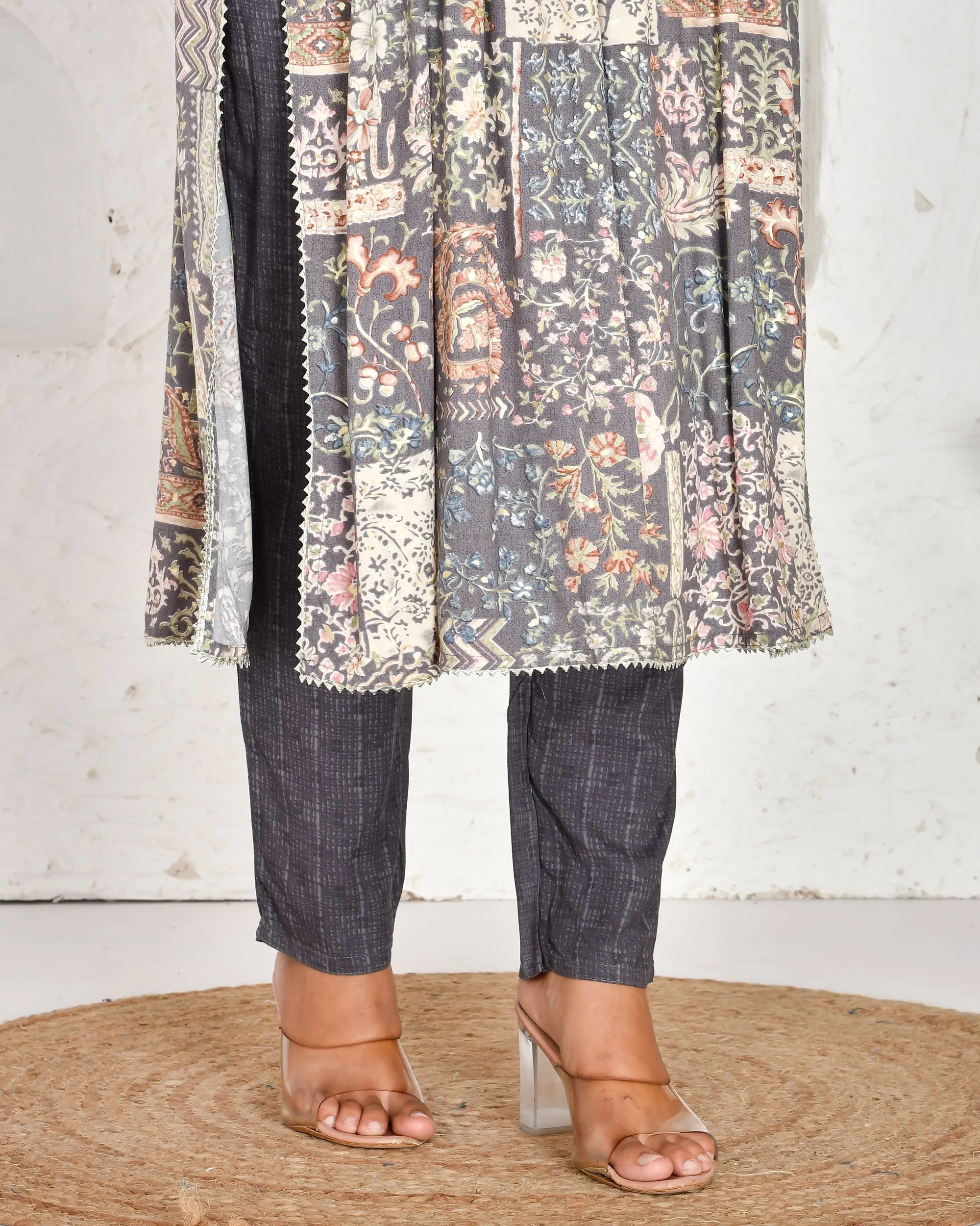 Casual Rayon Embroidered Nyra Cut Pant Set