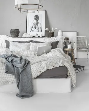 Charcoal Grid & Charcoal Gray Bedding Bundle