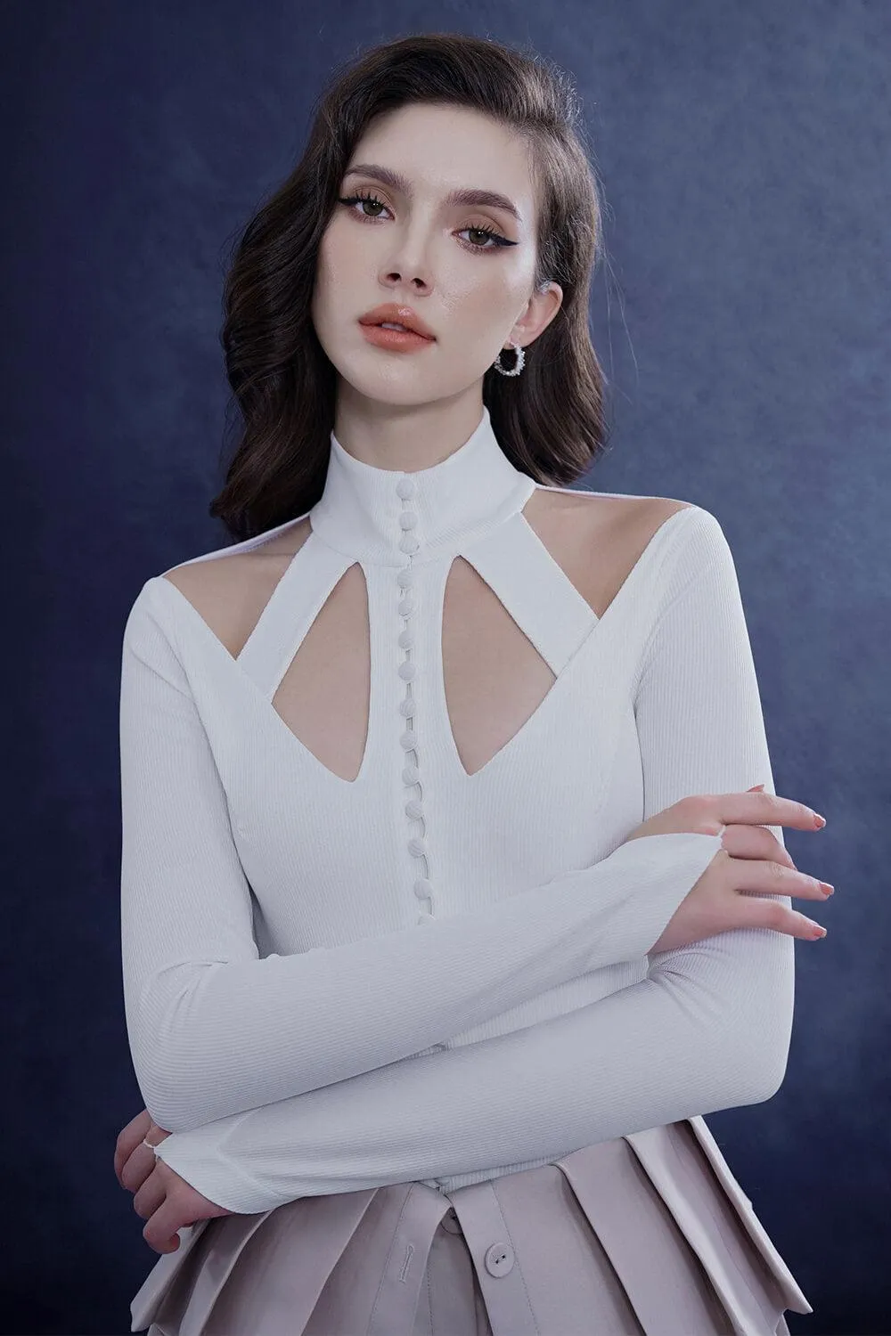 Charmara Bodycon High Neck Wool Top