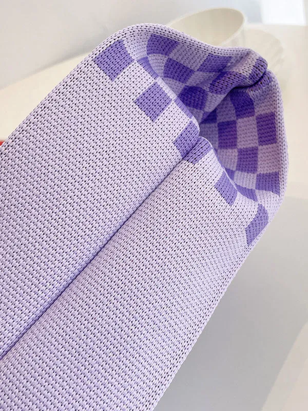 Checkerboard Floral Printed Woven Handbag Bags Accessories