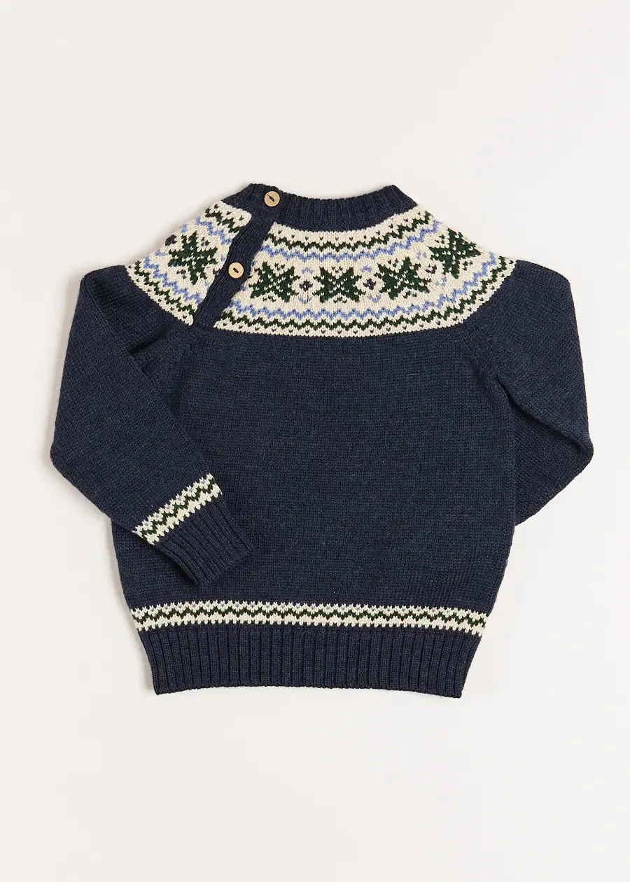 Classic Fair Isle Jumper in Navy (18mths-10yrs)