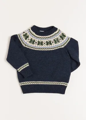 Classic Fair Isle Jumper in Navy (18mths-10yrs)