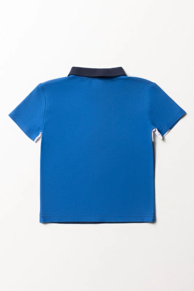 Colourblock Golfer Navy & Blue