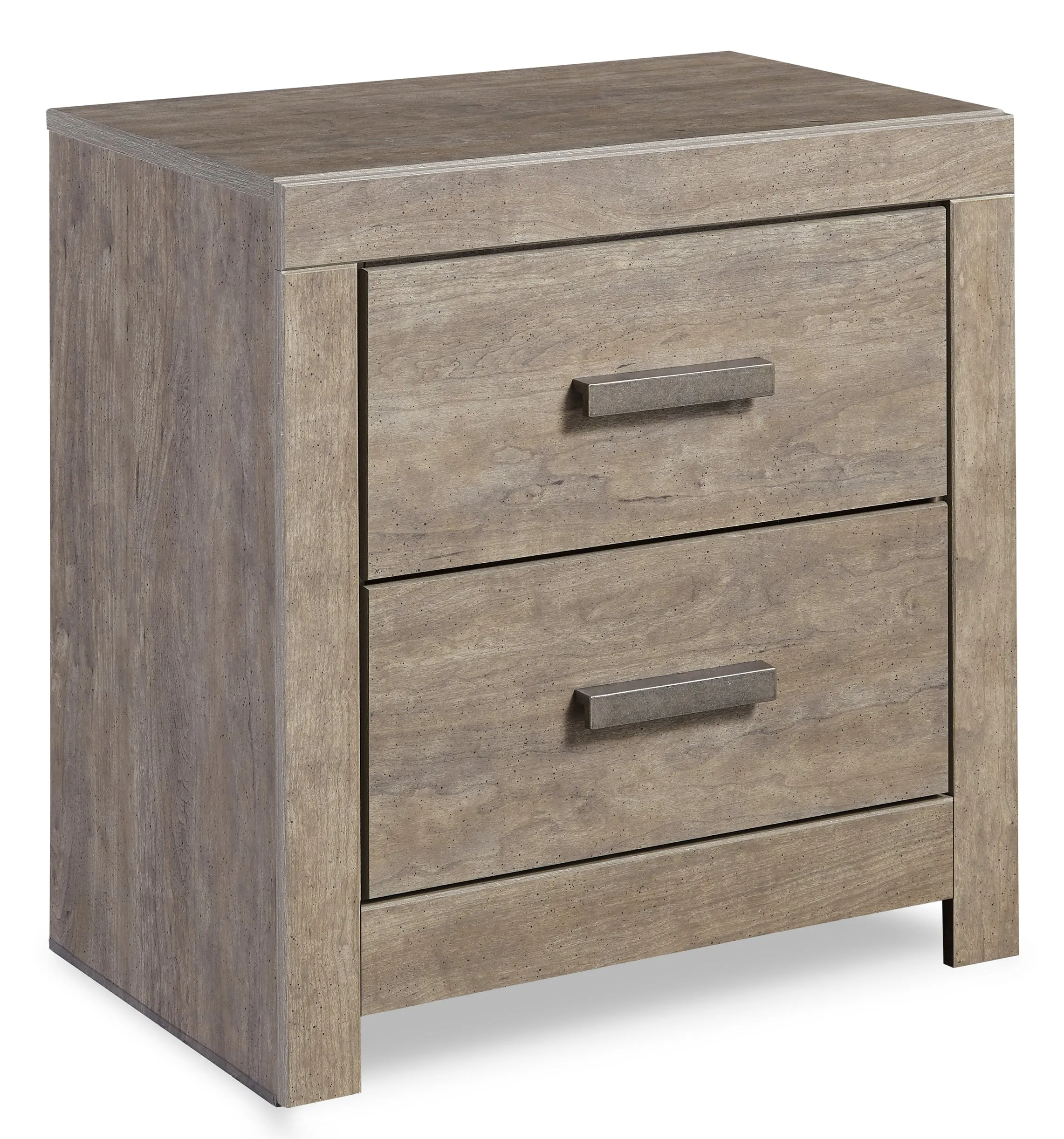 Culverbach King Panel Bed with 2 Nightstands in Gray