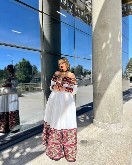 Dark Red Habesha Dress Modern Habesha Kemis For Any Occassion Habesha Libs