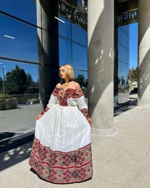 Dark Red Habesha Dress Modern Habesha Kemis For Any Occassion Habesha Libs