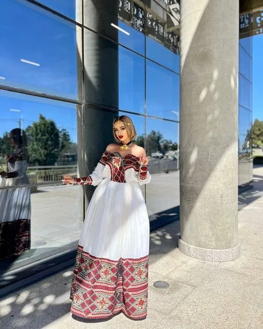 Dark Red Habesha Dress Modern Habesha Kemis For Any Occassion Habesha Libs