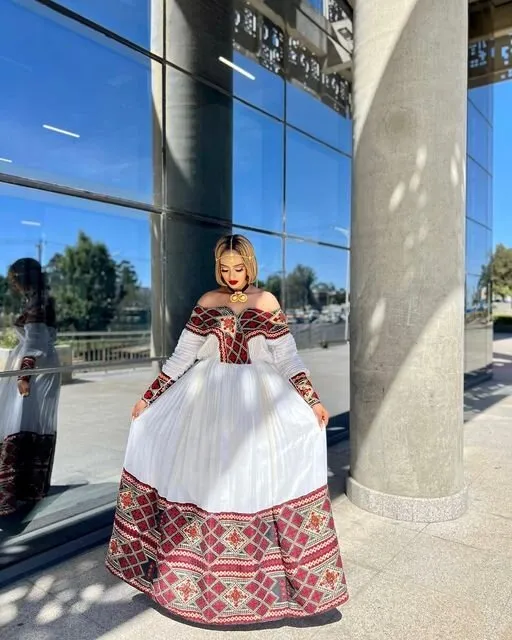 Dark Red Habesha Dress Modern Habesha Kemis For Any Occassion Habesha Libs