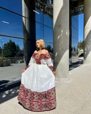 Dark Red Habesha Dress Modern Habesha Kemis For Any Occassion Habesha Libs