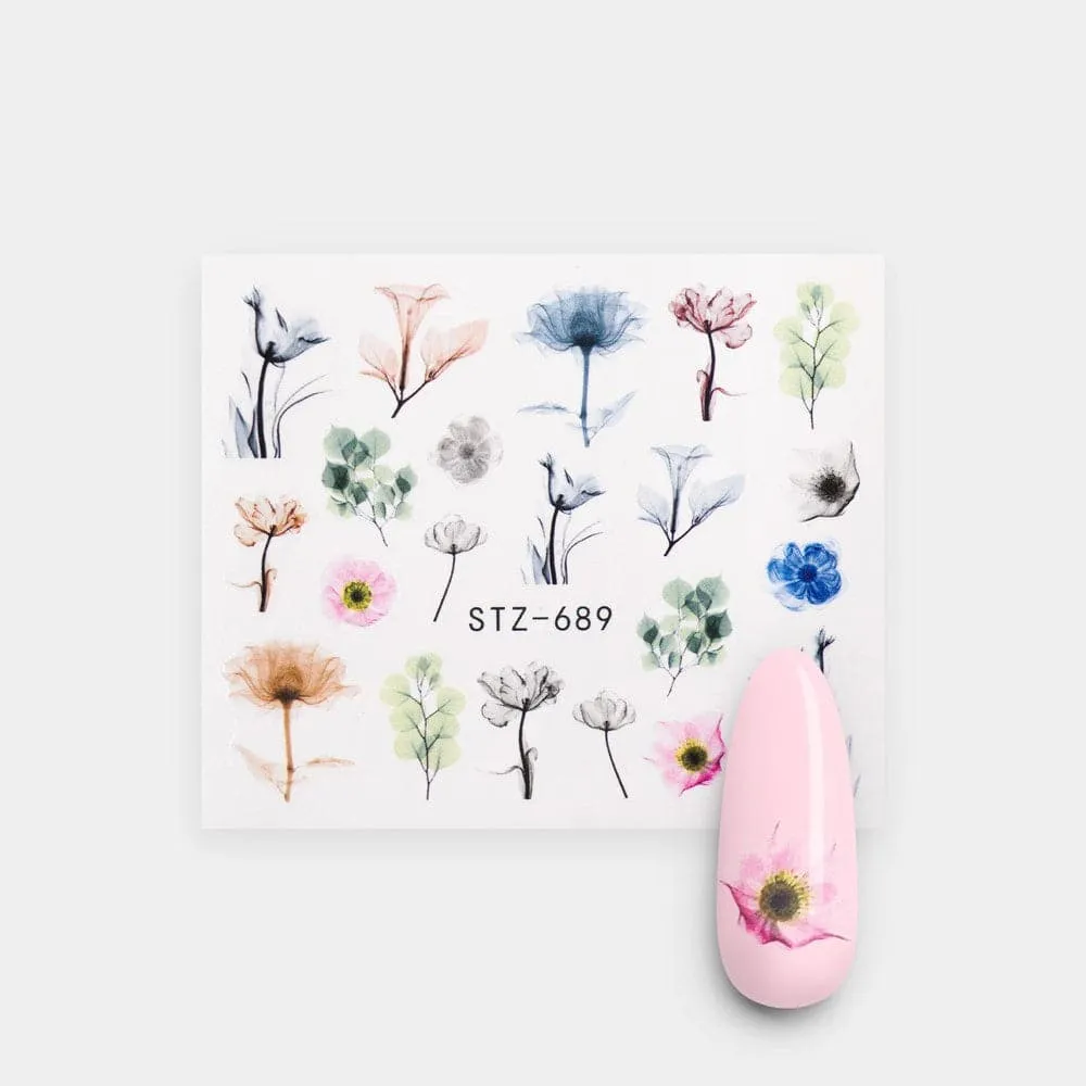 Delicate Flowers Nail Transfers