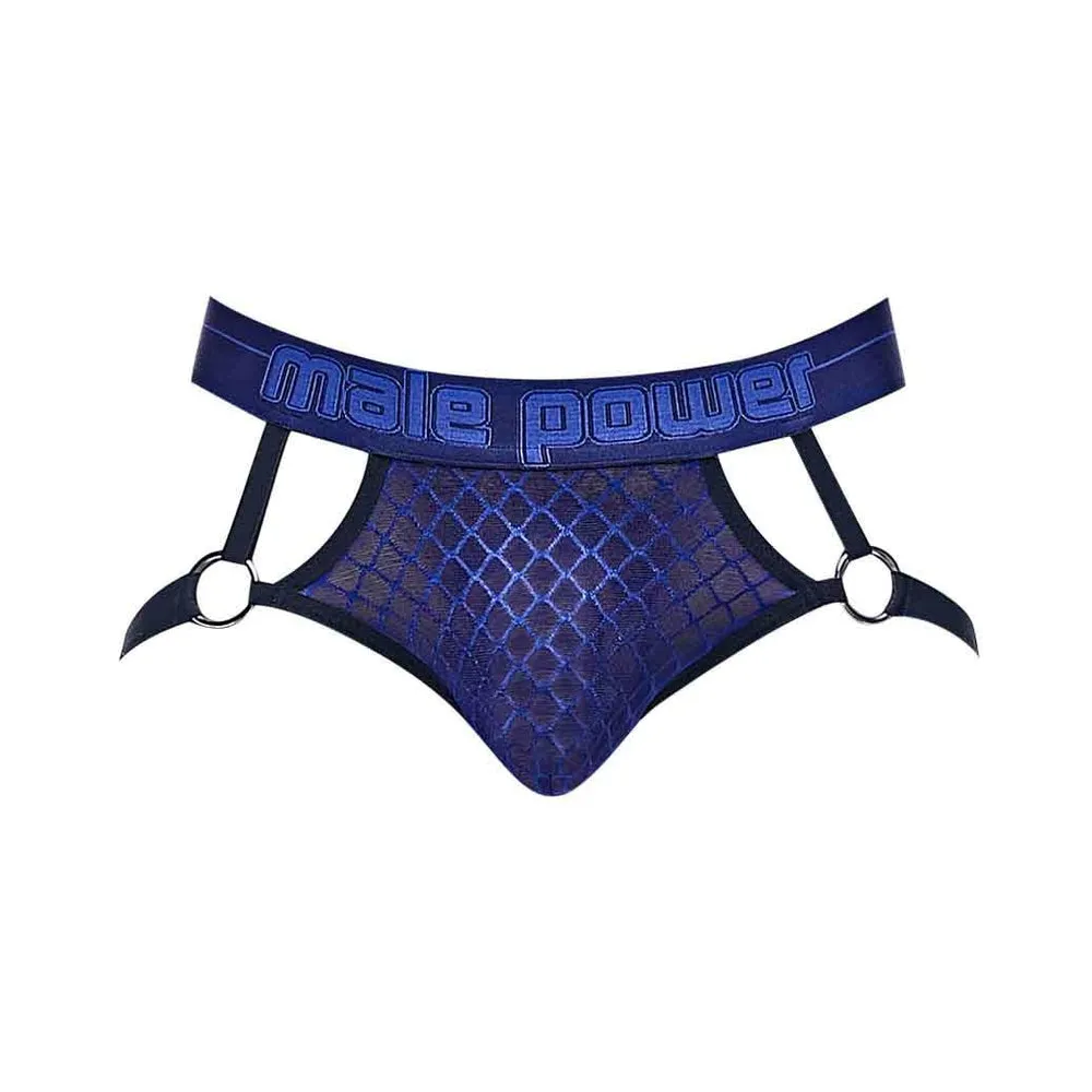 Diamond Mesh Jock Ring Blue L/XL