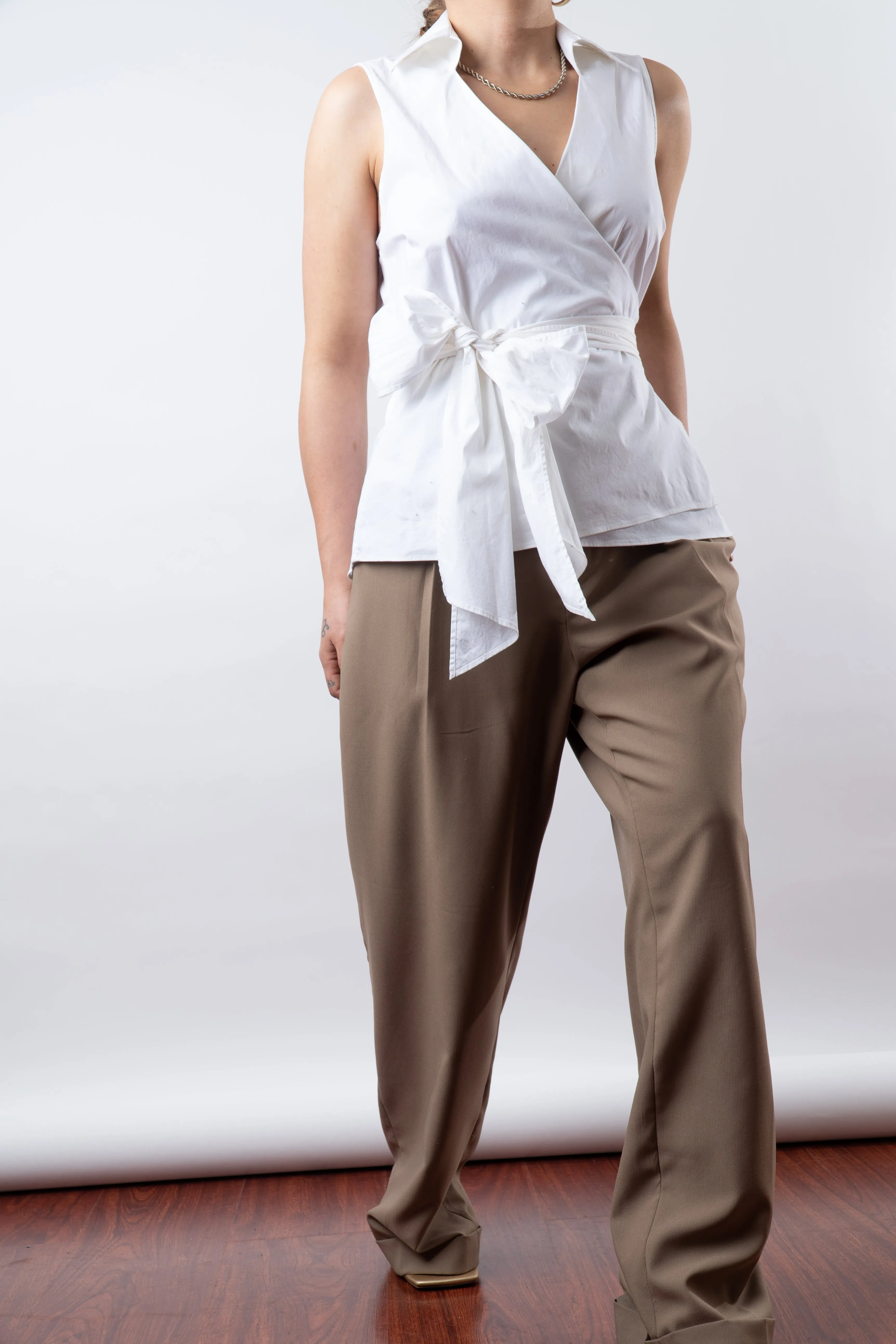 Elegant White Wrap Top