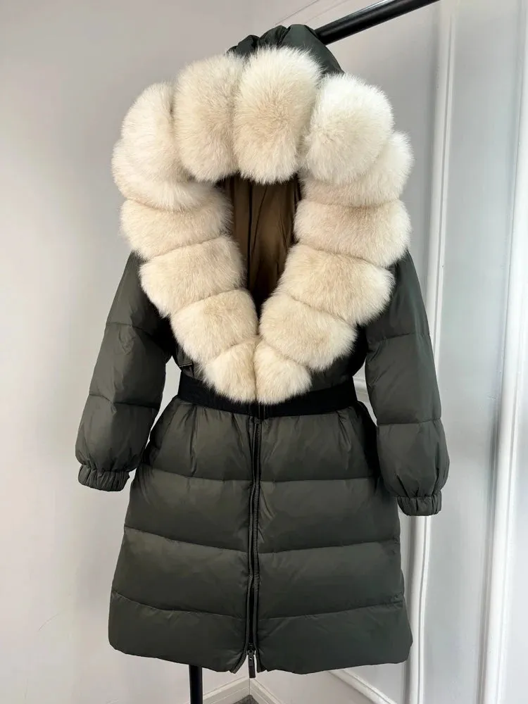 EM New Natural Thick Warm  Down Coat