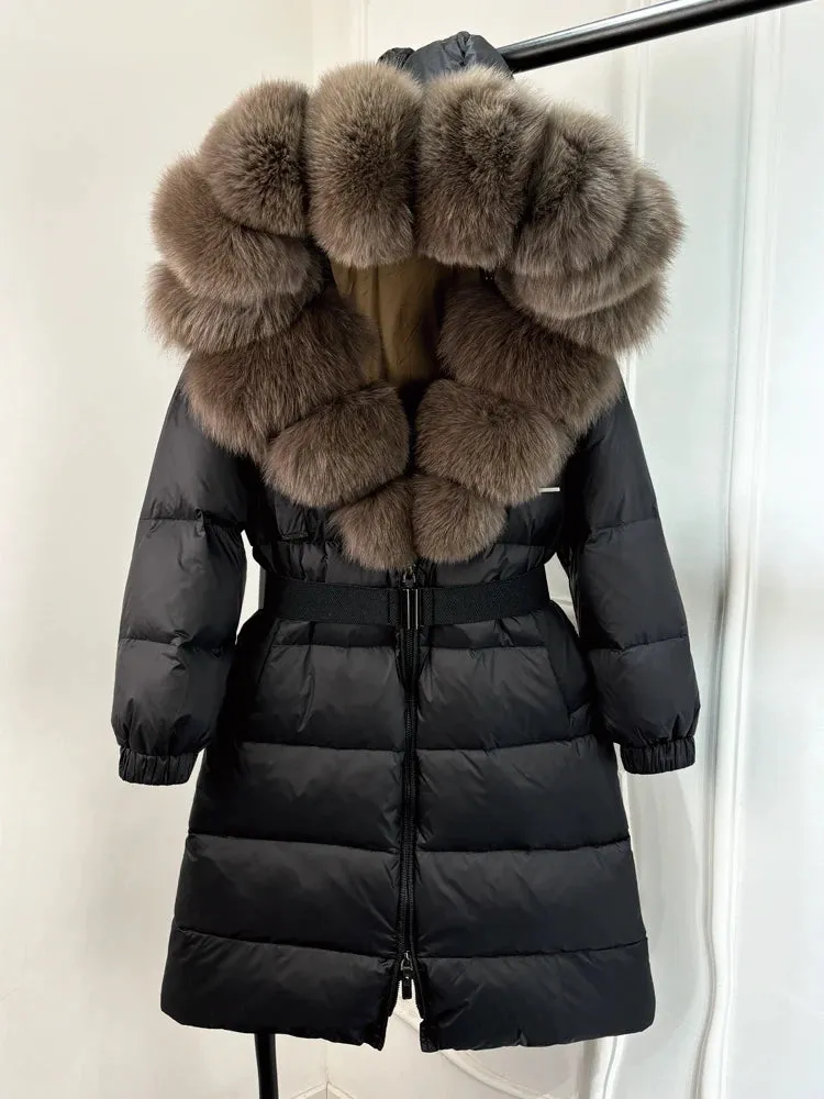 EM New Natural Thick Warm  Down Coat
