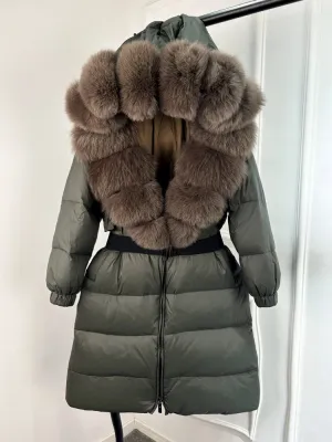 EM New Natural Thick Warm  Down Coat