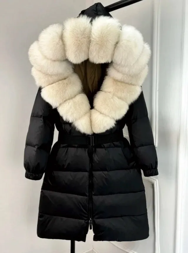 EM New Natural Thick Warm  Down Coat