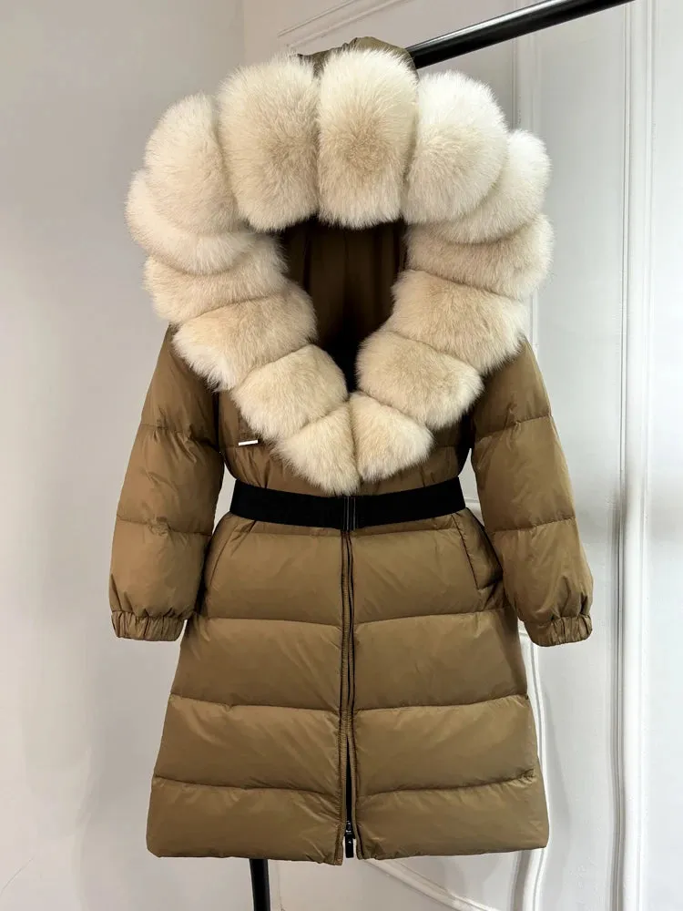EM New Natural Thick Warm  Down Coat