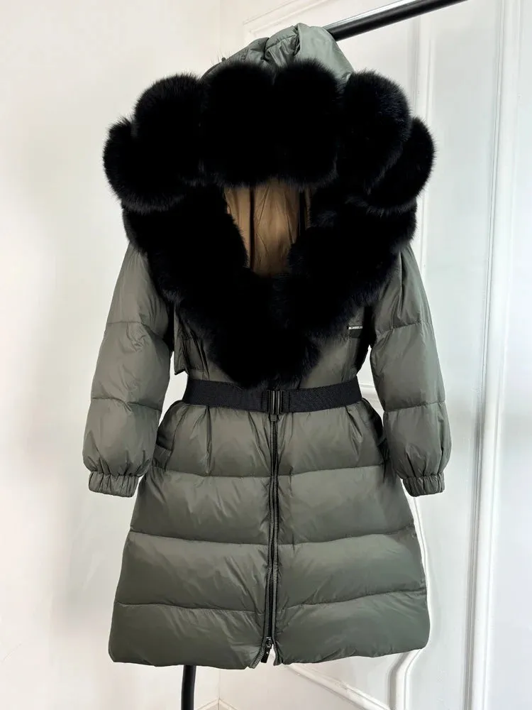 EM New Natural Thick Warm  Down Coat
