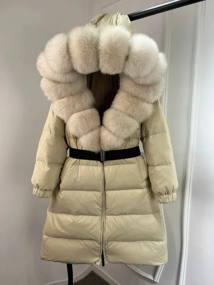 EM New Natural Thick Warm  Down Coat