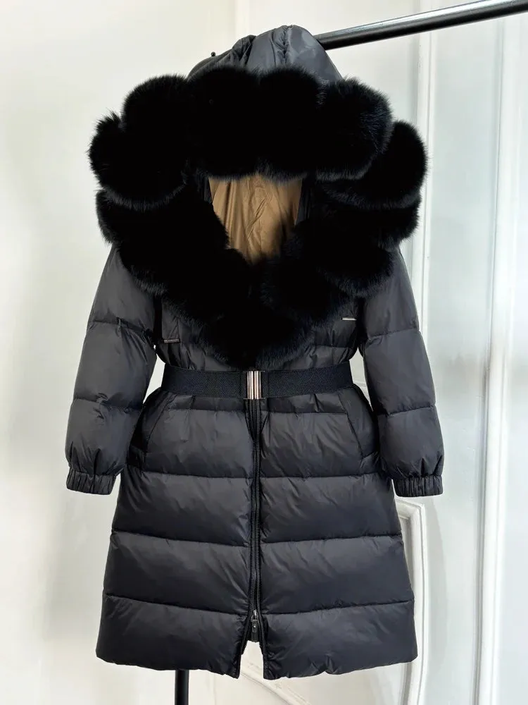 EM New Natural Thick Warm  Down Coat