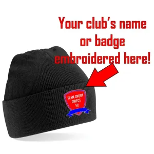 Embroidered Cuffed Beanie Black