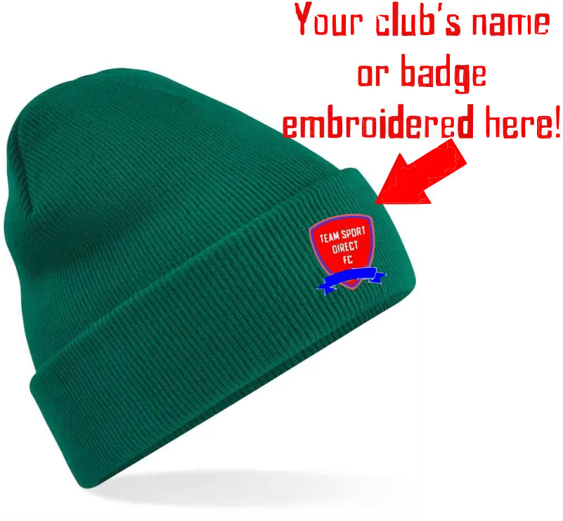 Embroidered Cuffed Beanie Bottle Green