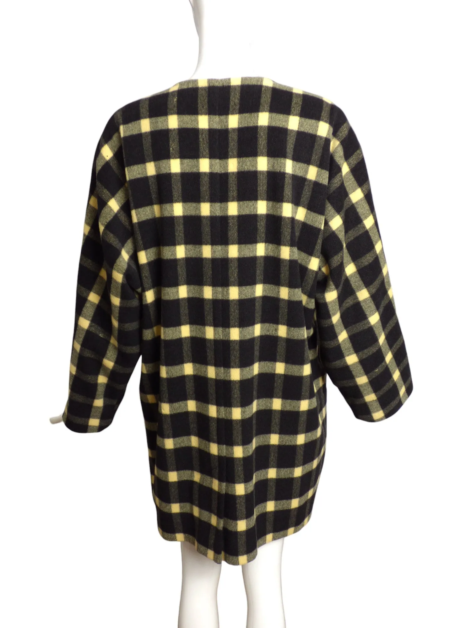 ESCADA- 1980s Plaid Wool Coat, Size 4