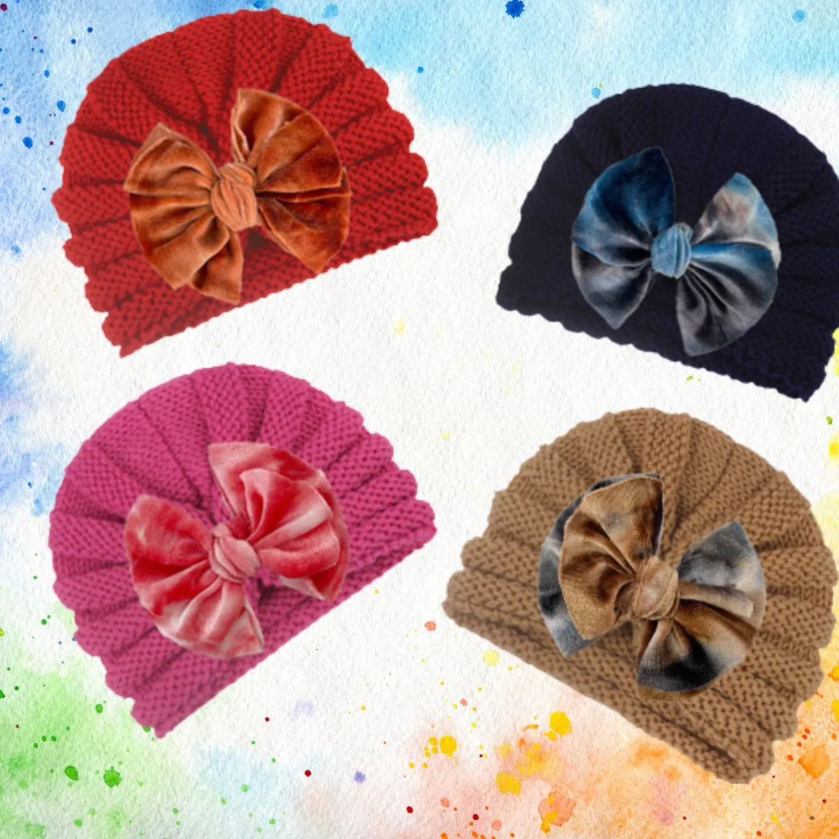 Fancydresswale European Style Wool Knitted Hat for Babies & Toddlers – Soft & Cozy Winter Beanie Newborn Winter Turban Cap-Coffee