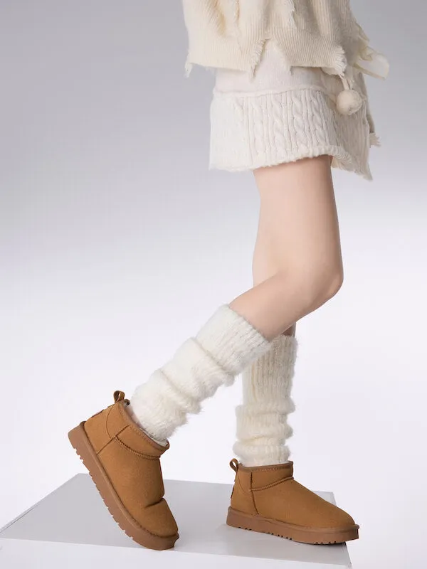 Fluffy warm leg warmers