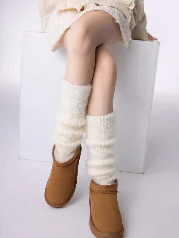 Fluffy warm leg warmers