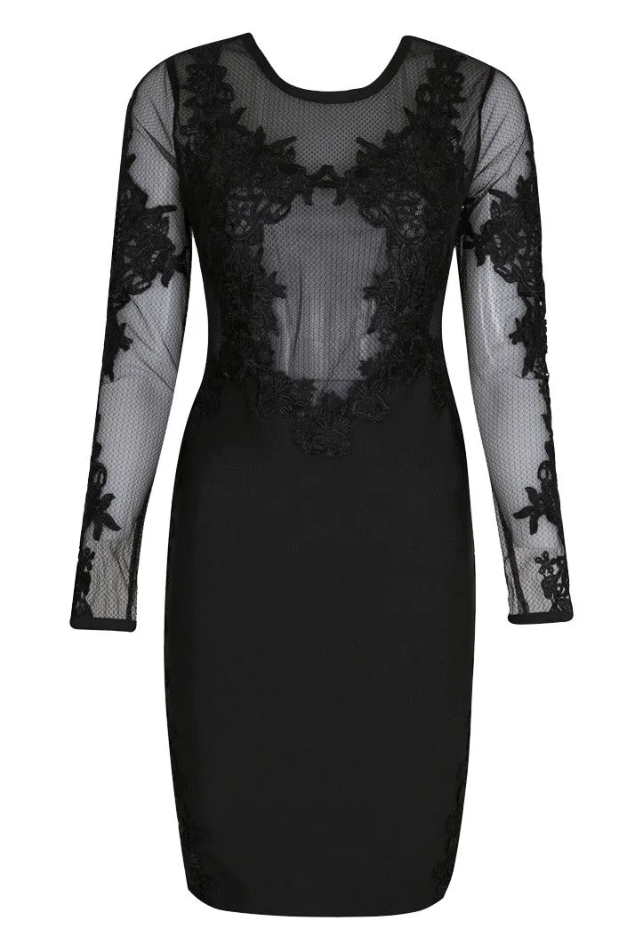 FOREVER UNIQUE TALISA BODYCON DRESS - BLACK