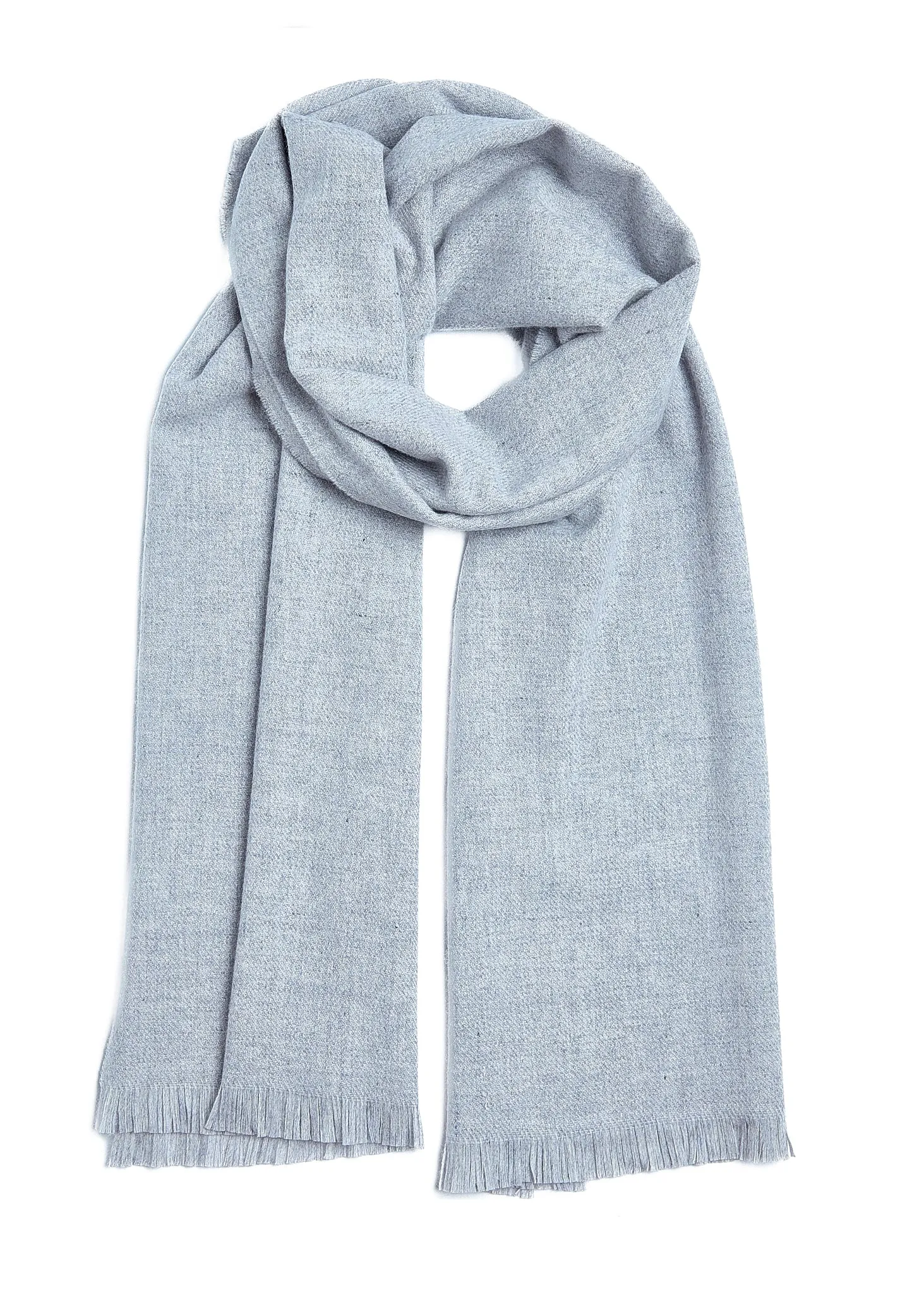 Foxford Pearl Grey Fine Wool Cashmere Blend Scarf