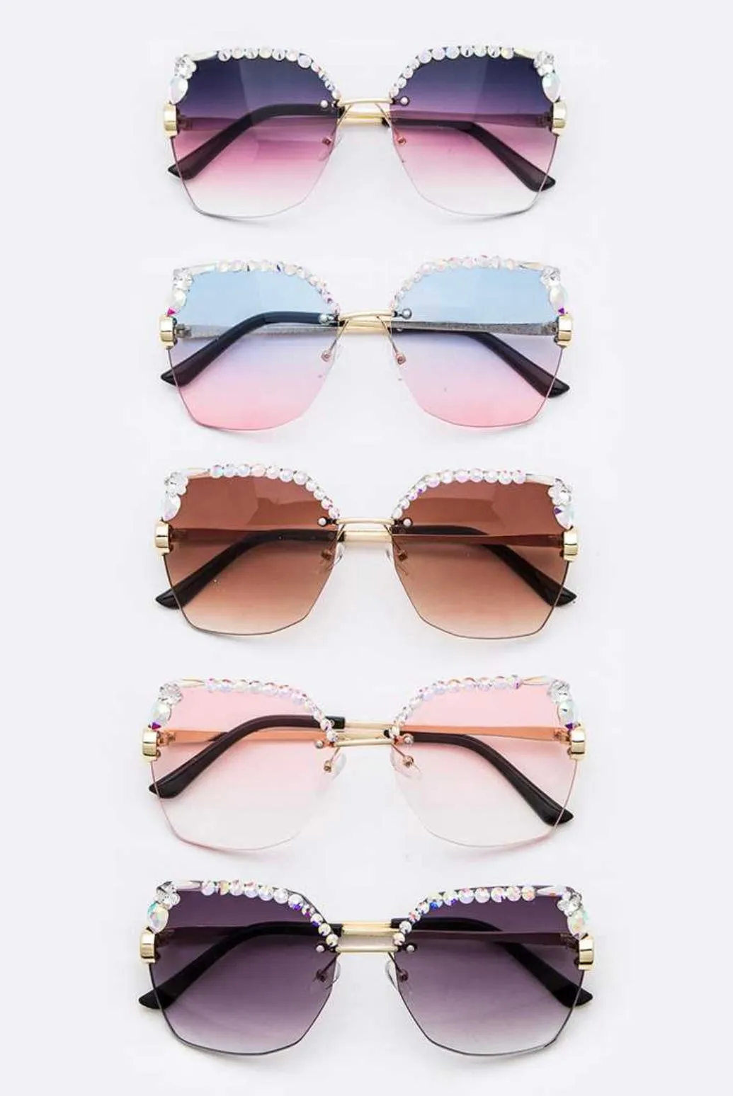 Frameless Bejeweled Sunglasses- More Styles Available!