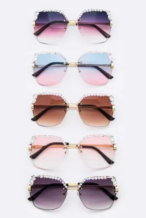 Frameless Bejeweled Sunglasses- More Styles Available!