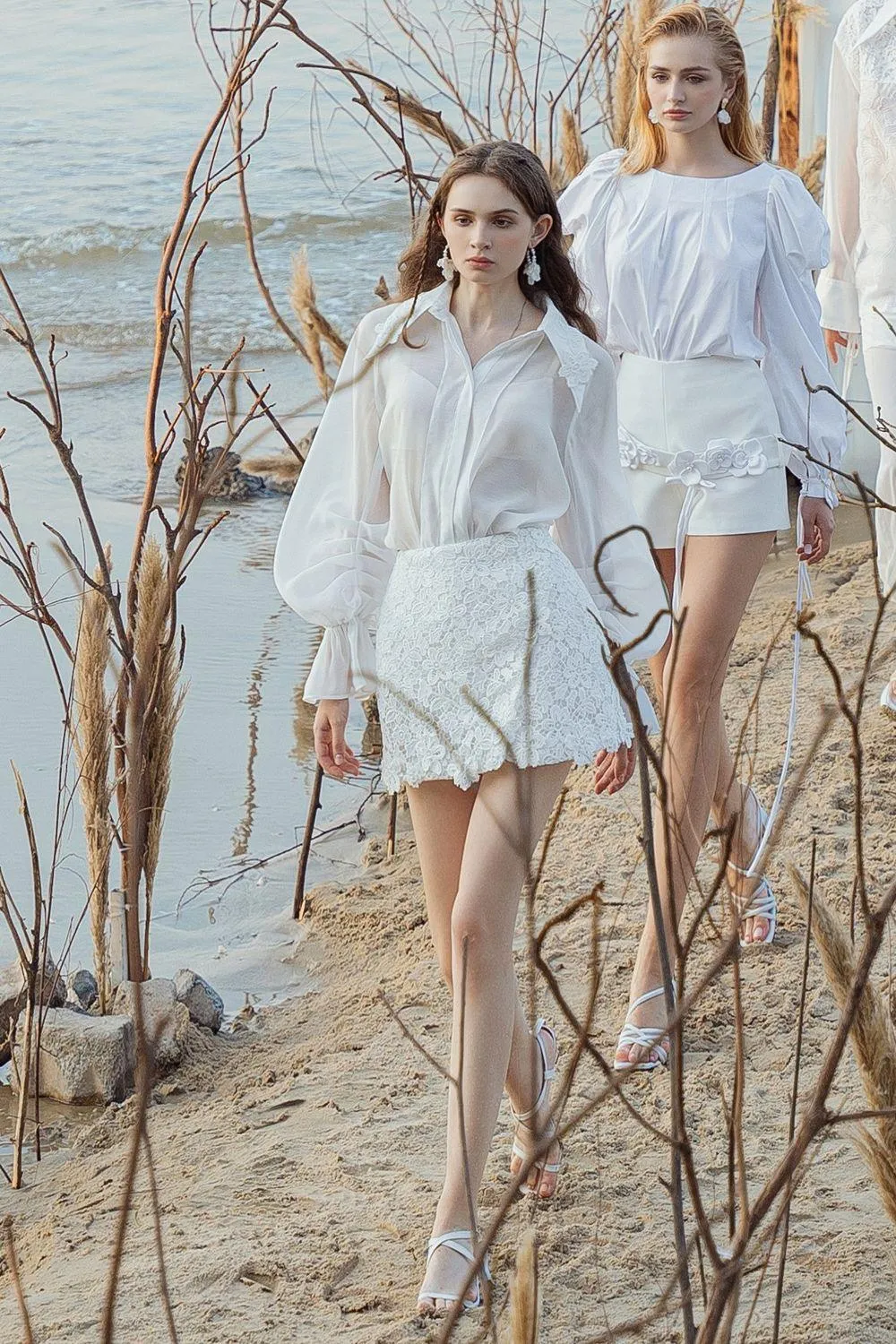 Gladys Wrap High Waist Silk Lace Mini Skirt