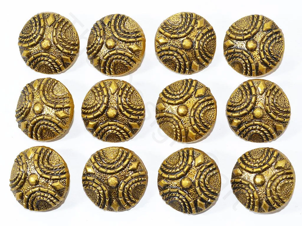 Golden Ancient Pattern Acrylic Coat Buttons