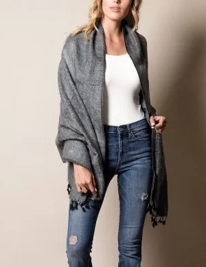 Himalayan Yak Wool Wrap - Grey